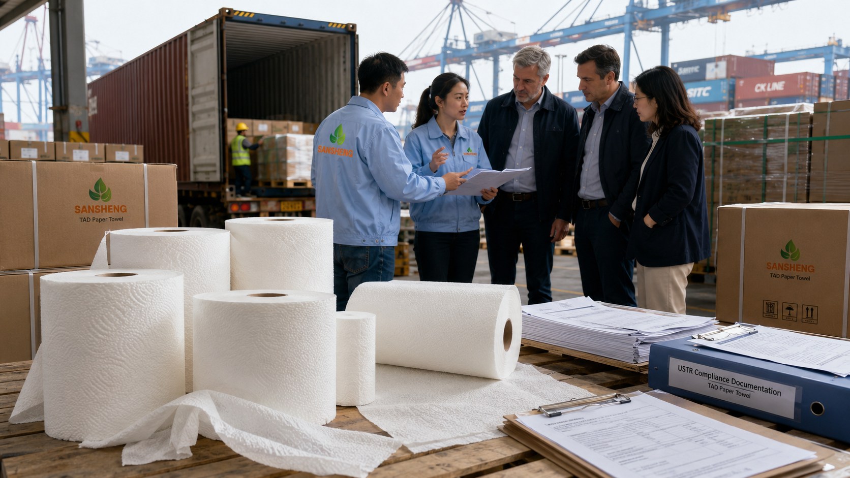 TAD paper towel manufacturer FOB shipment from China port with USTR tariff documentation
