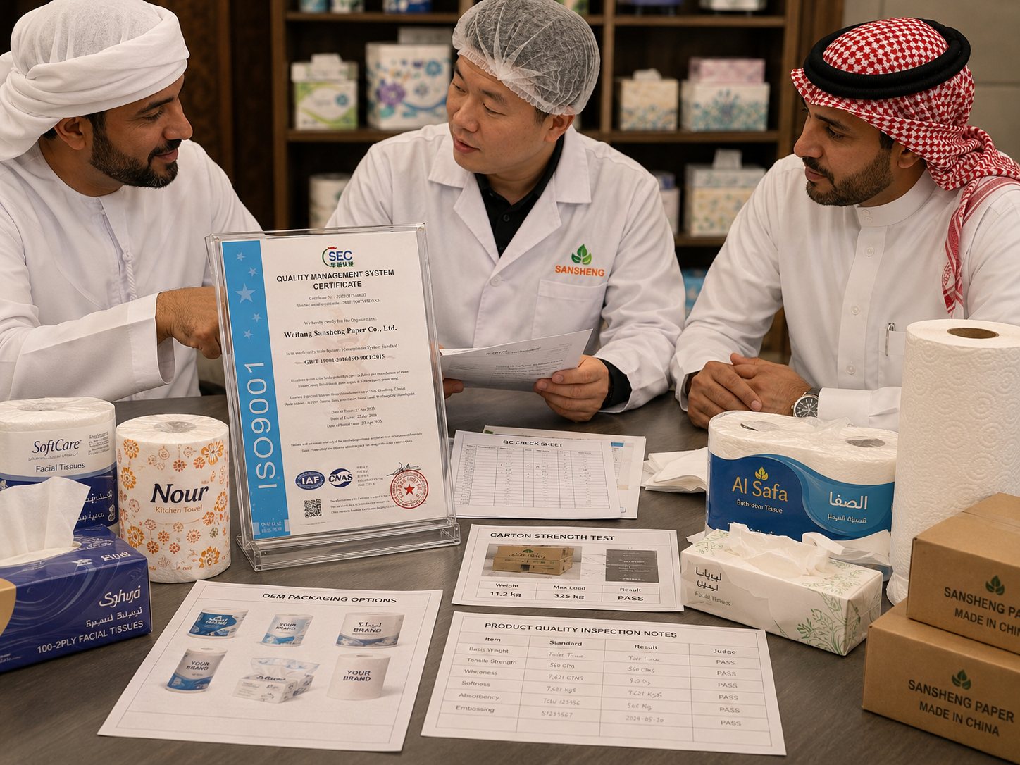 Tissue paper supplier for Middle East certificates quality packaging and private label support