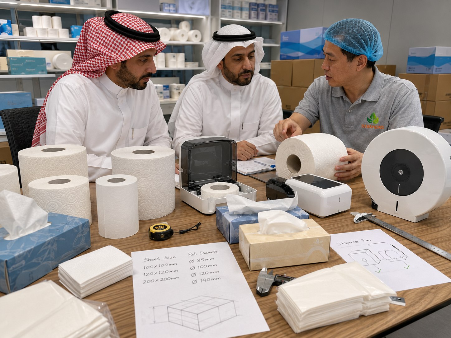 Tissue paper supplier for Middle East product and dispenser fit for hotels offices facilities and cleaning channels