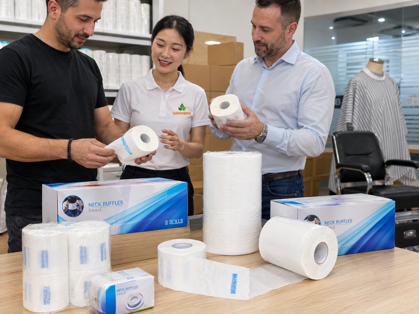 tissue product solutions neck ruffles supplier for barber salon hygiene and distributor supply