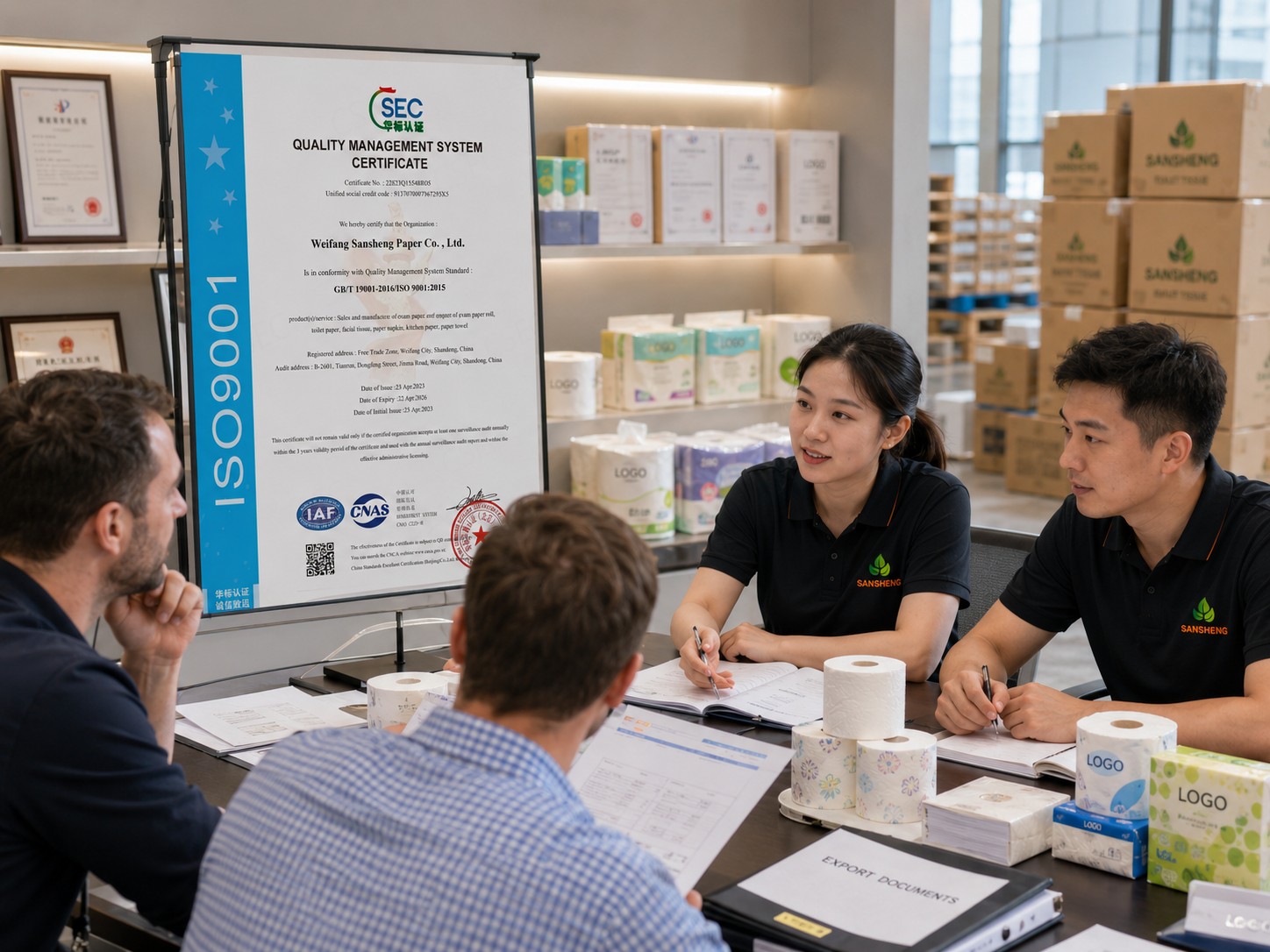 Toilet paper certifications quality inspection export documents and supply confidence verification