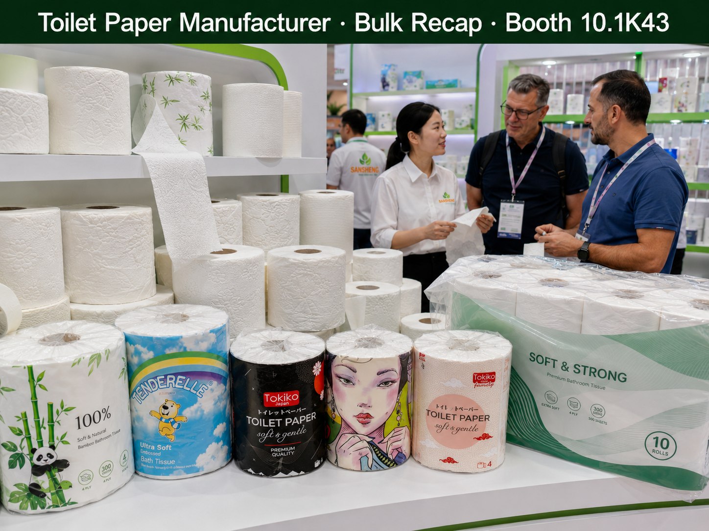 Toilet paper manufacturer bulk recap from Canton Fair 2026 booth 10.1K43