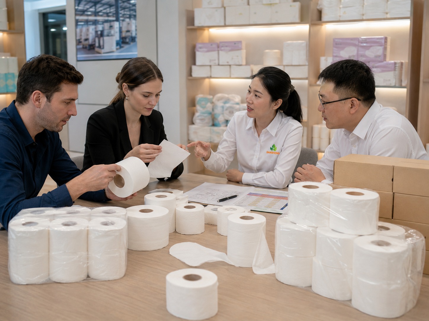 Toilet paper specifications and market requirements discussion with overseas buyers
