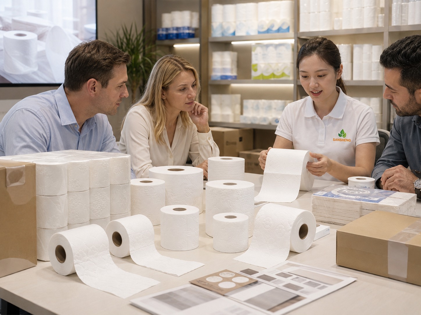 Toilet paper roll specifications embossing textures OEM packing and export carton comparison for B2B buyers
