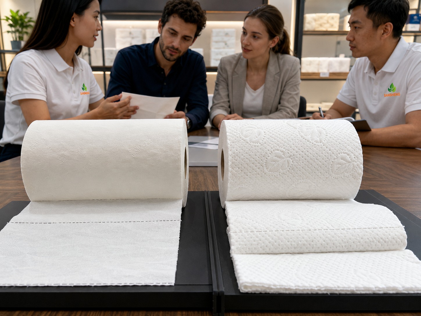 Weak toilet paper embossing and poor perforation quality inspection
