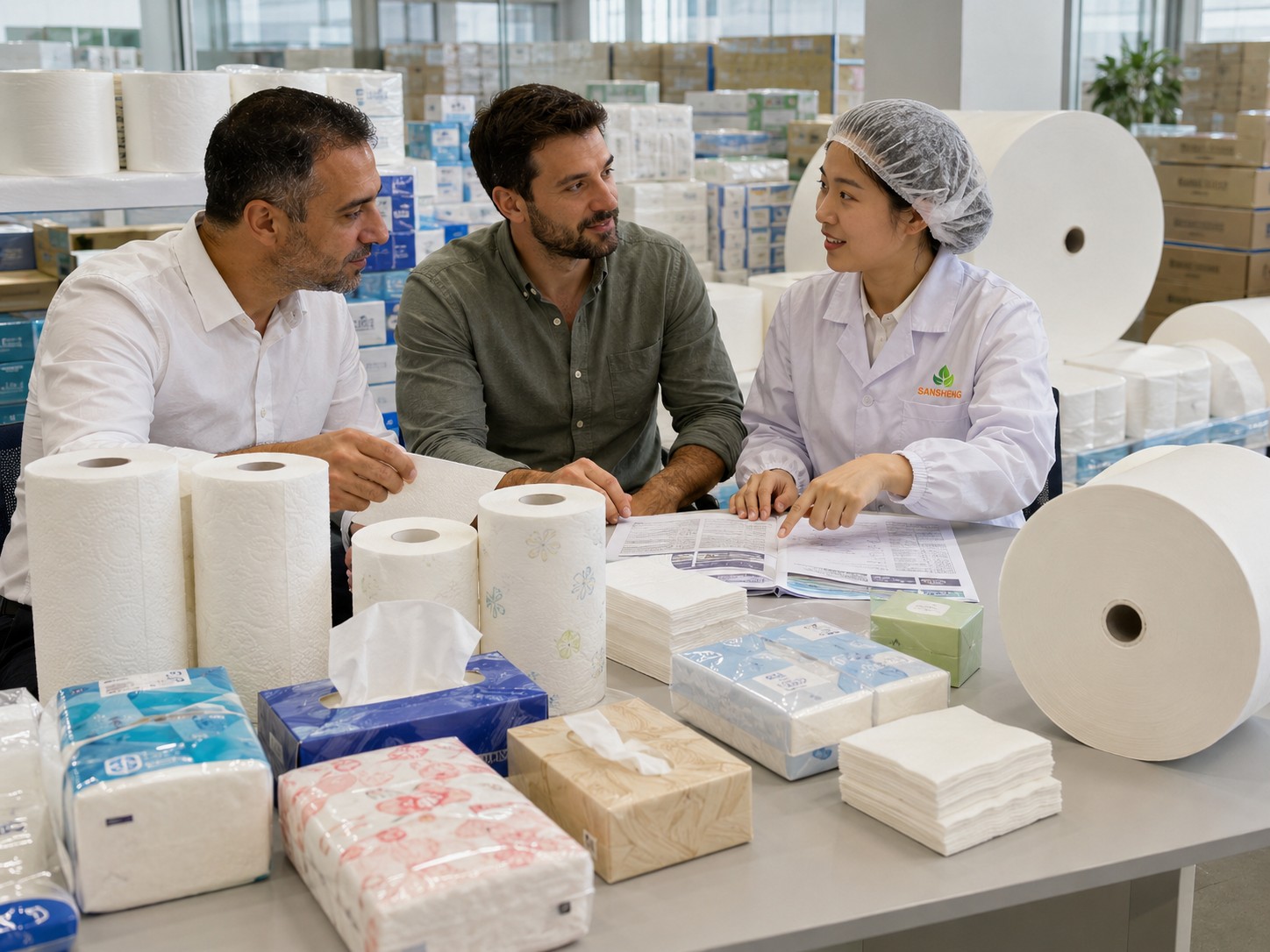 China tissue paper company helping buyers compare tissue jumbo rolls OEM tissue products and private label export supply