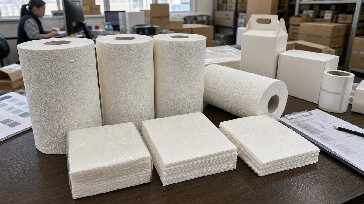 TAD kitchen towels from China buyer guide with Sansheng Paper samples and export RFQ documents