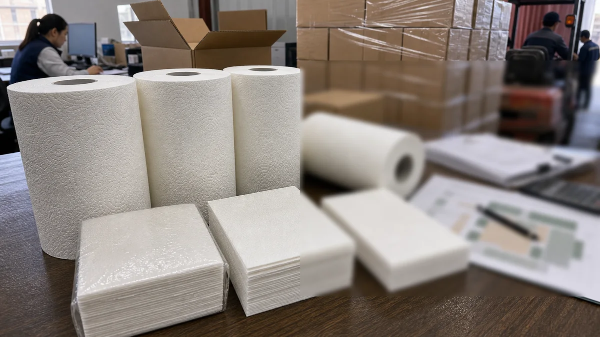 TAD paper towel cartons 40HQ RFQ specification and sample comparison