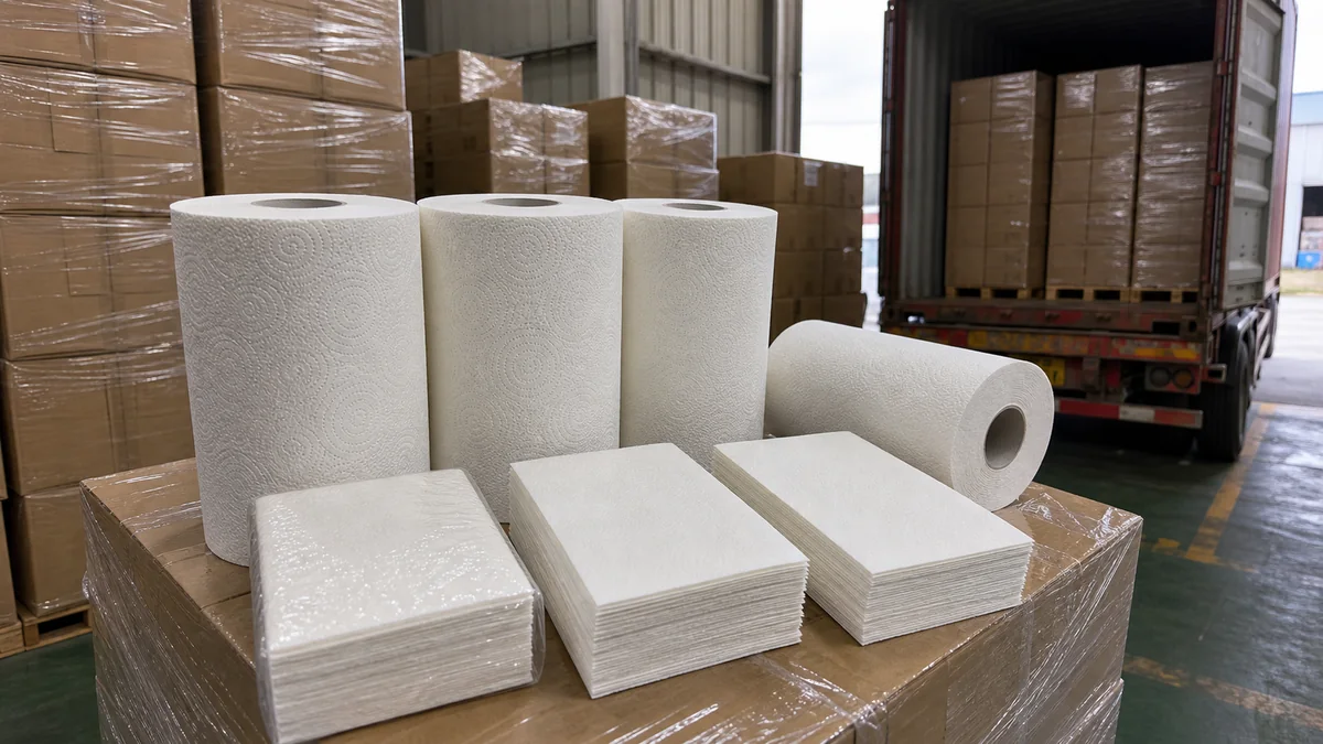 TAD paper towel cartons 40HQ buyer guide with Sansheng Paper samples and export RFQ documents