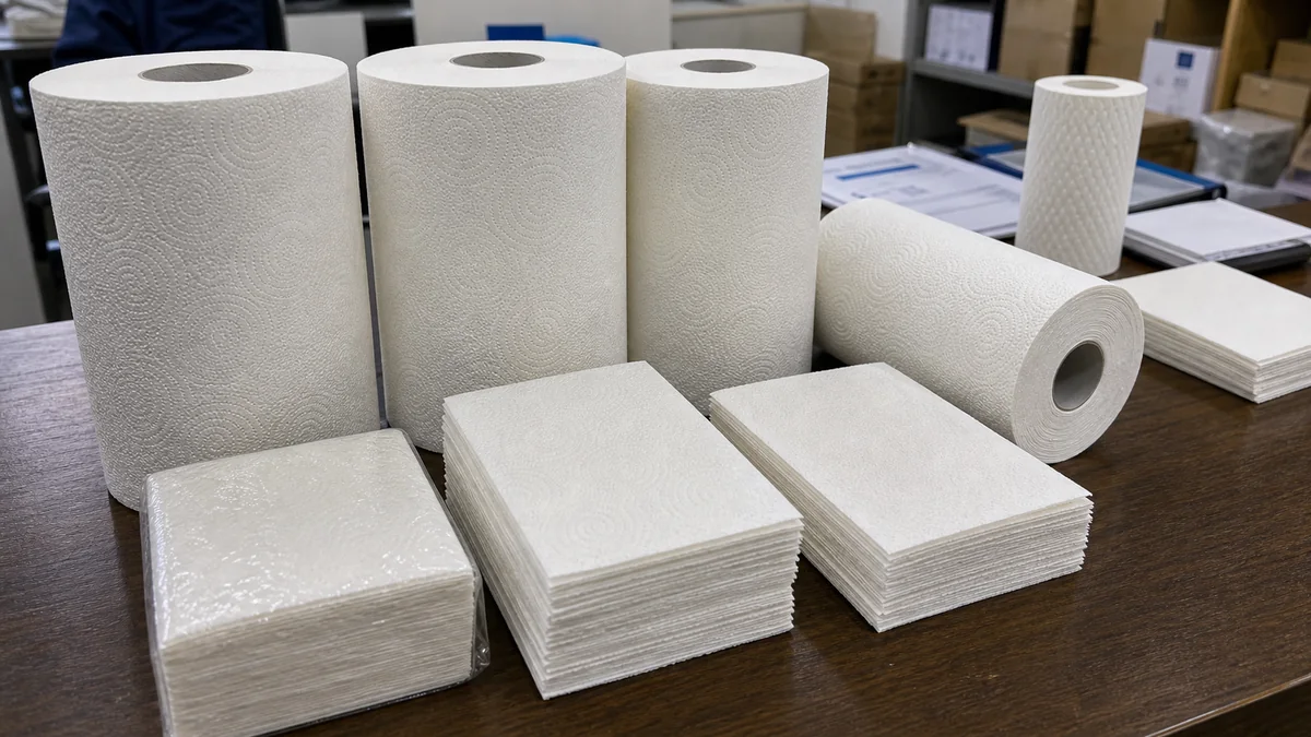 TAD paper towel cost product sample close-up for buyer inspection