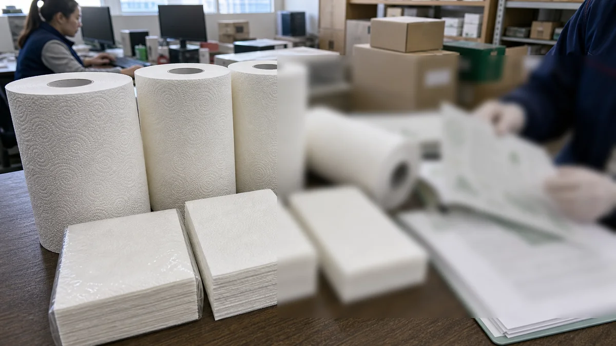 TAD paper towel import certificates RFQ specification and sample comparison