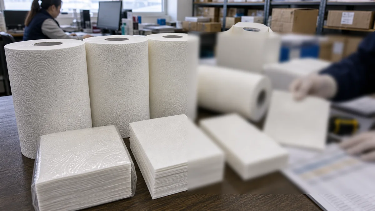 RFQ for TAD paper towel manufacturers product sample close-up for buyer inspection