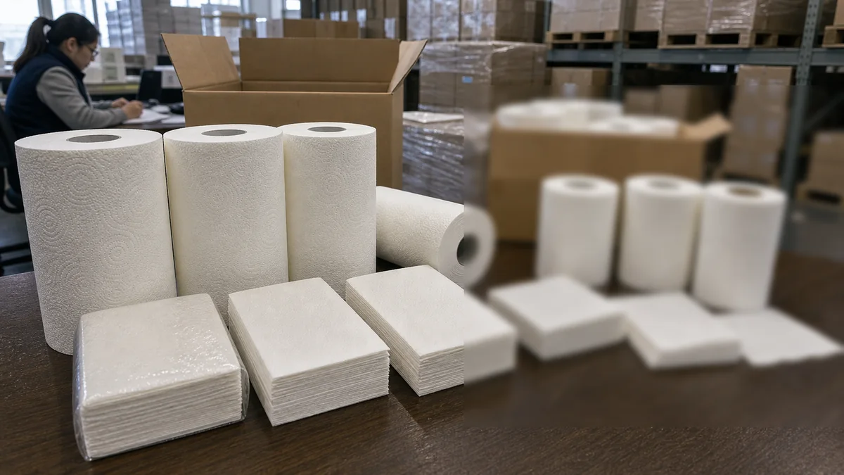 TAD paper towel and conventional paper towel warehouse application and buyer use case