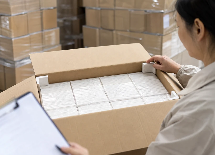 Wholesale airlaid napkin carton and RFQ inspection