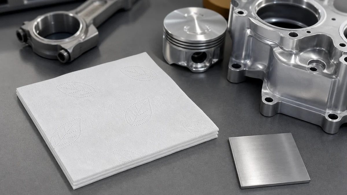 Low-lint industrial wipes protecting sensitive automotive parts
