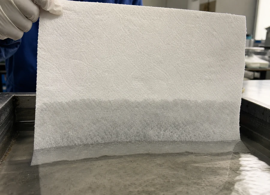 TAD tissue absorbency test in factory QC area