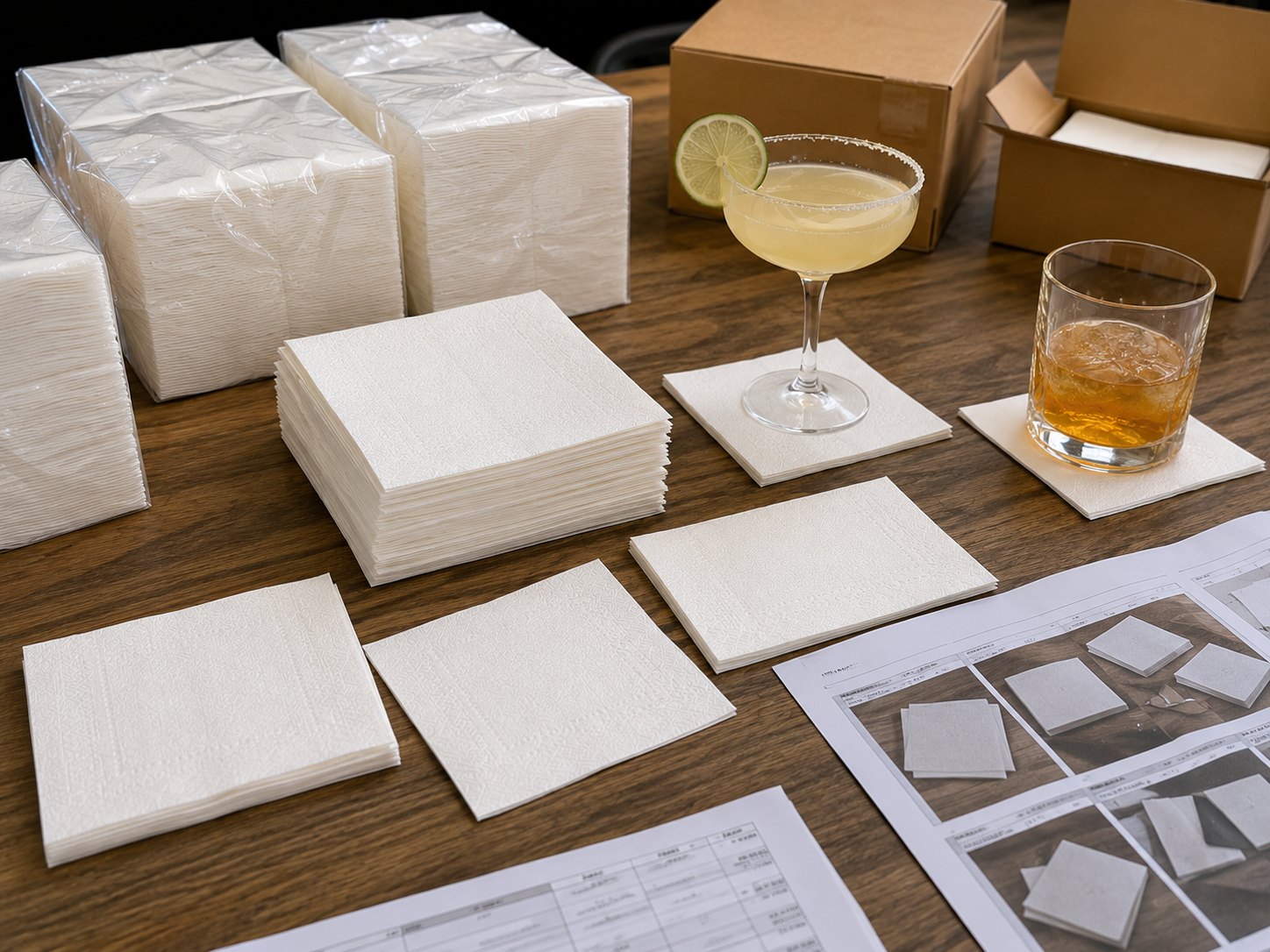 Cocktail airlaid napkins bulk supply for bars coffee shops drink service and event catering
