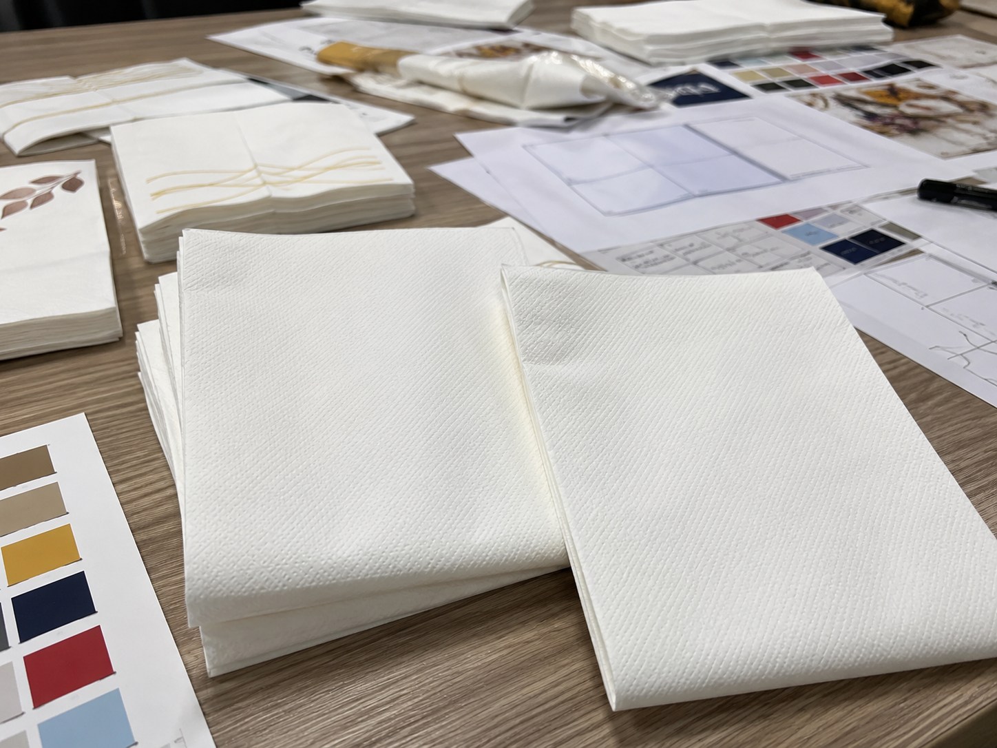 Airlaid napkins bulk logo printing review with blank logo placement artwork mockups and color reference