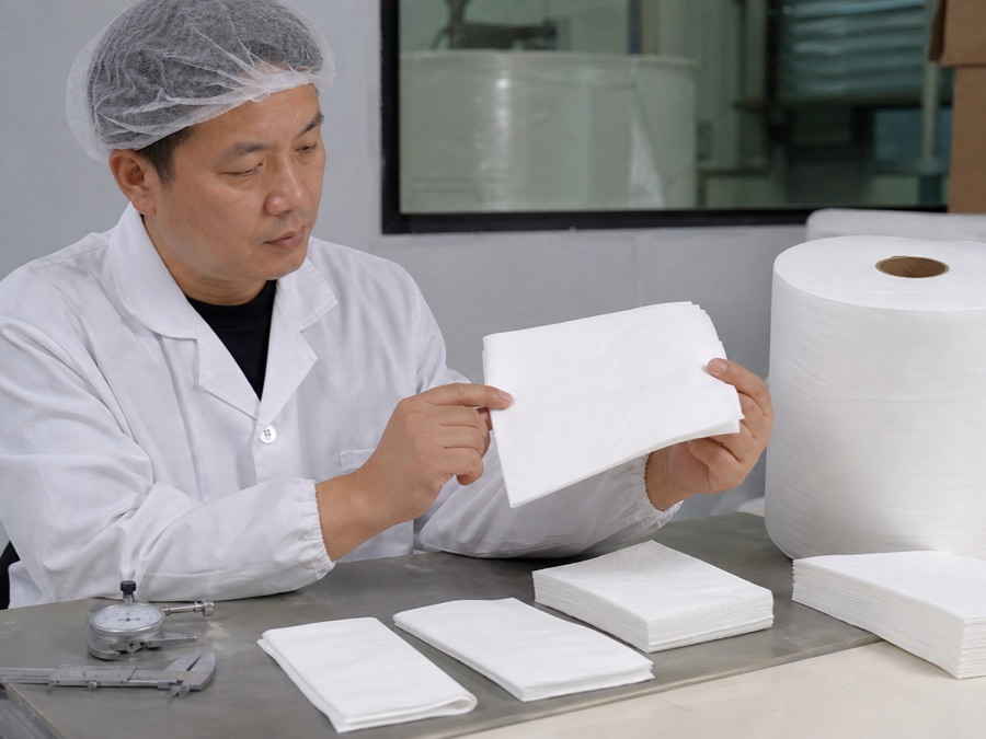airlaid napkin qc review for compression changes the product presentation