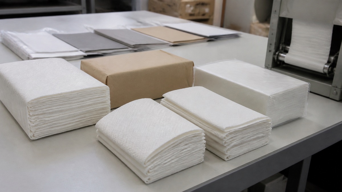 folded paper towel supplier samples prepared for buyer review
