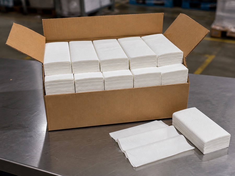 folded paper towel packing for separate fit from performance
