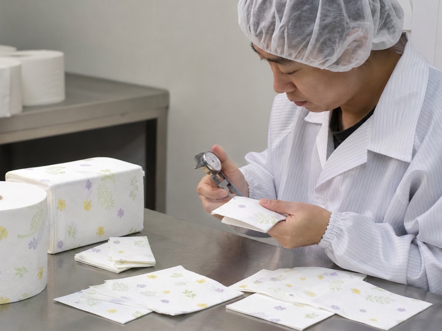 printed paper napkin qc review for approve artwork with process limits