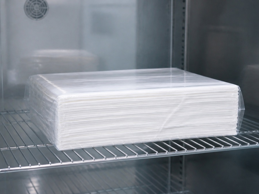 neck strip paper wholesale — sealed plain neck-strip packs inside a controlled humidity inspection cabinet with no readable