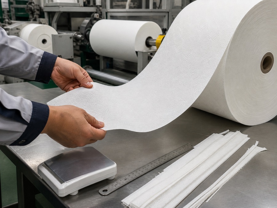 TAD roll, cut sheet, scale and trim samples for yield calculation