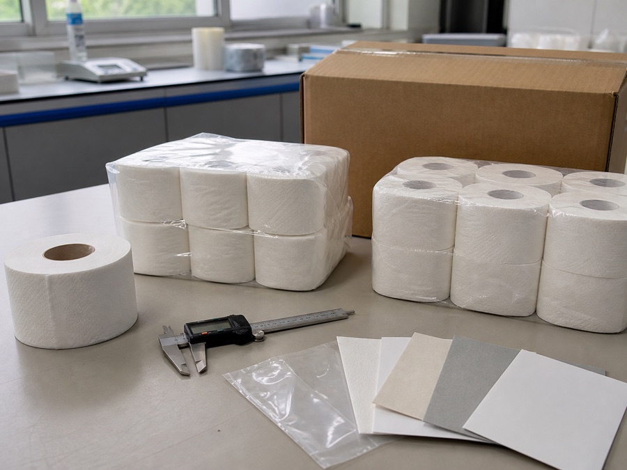 Retained tissue samples and blank packs arranged for packaging change control