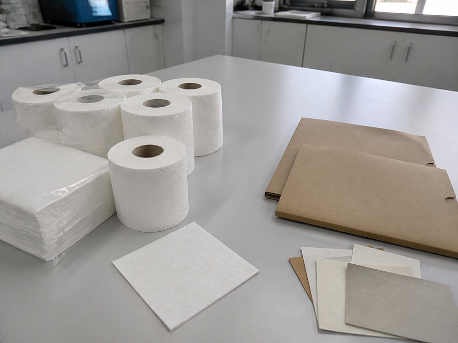 Tissue product samples separated from blank packaging evidence folders