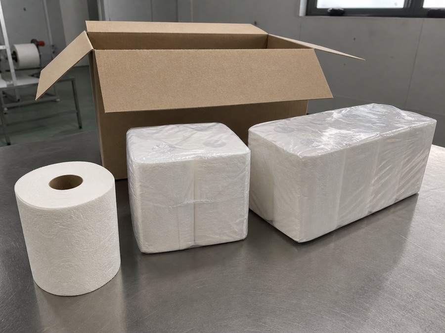 Retained toilet roll with blank pack proof and carton sample