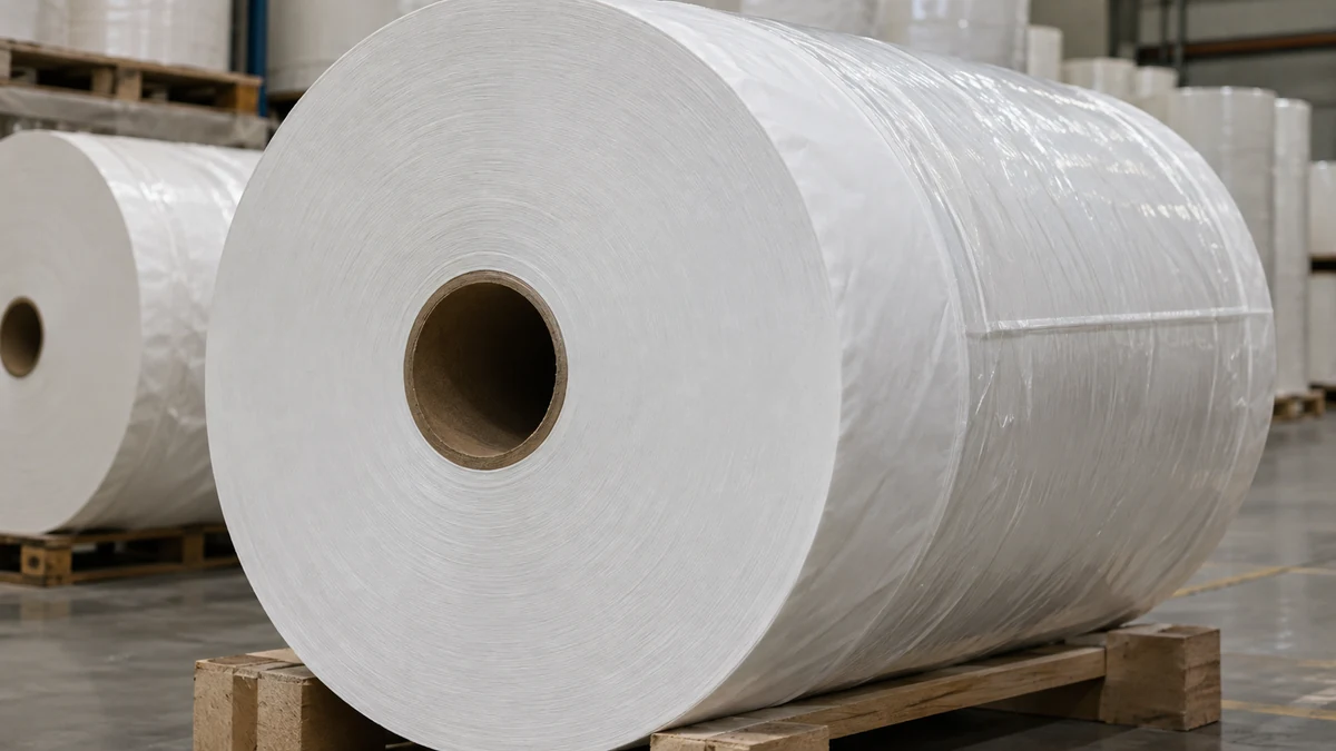 Tissue mother roll supplier: wrapped tissue mother roll with a visible cardboard core